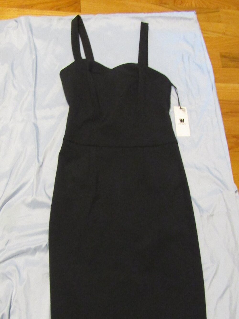 NWT W by WORTH NAVY BLUE SLEEVELESS COCKTAIL DRESS Sz 8 Full Length Back Zipper